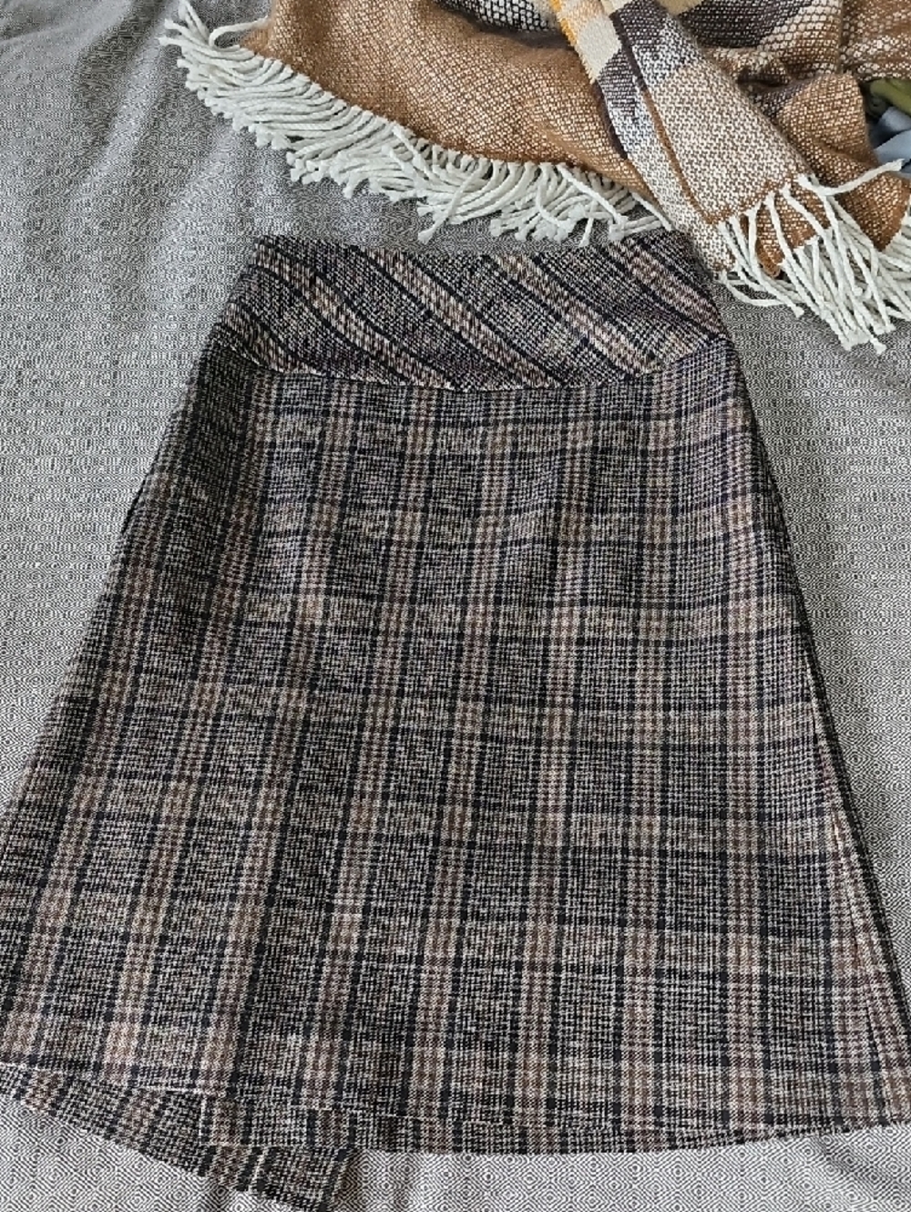COS Plaid Midi Wrap Skirt in Brown and Black - Picture 3 of 6